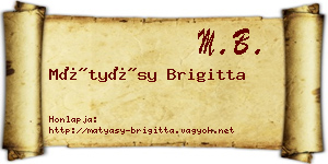 Mátyásy Brigitta névjegykártya